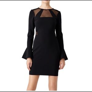 Parker black bell sleeve dress size large